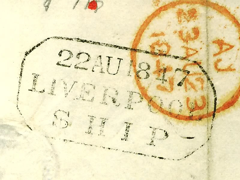 Postmark of Liverpool Ship 1847